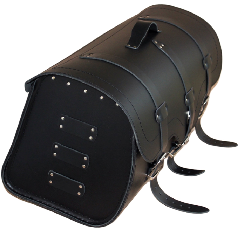 Valigia in pelle per moto con serratura RSA K165 nera