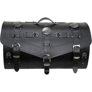 Valigia in pelle per moto con serratura RSA K183 nera