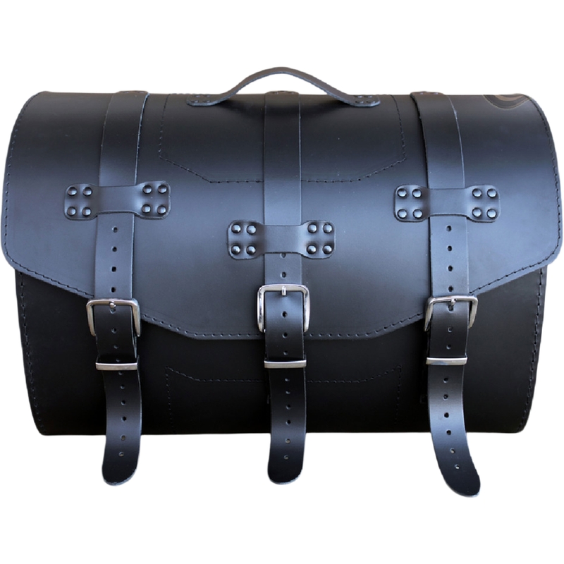 Valigia in pelle per moto con lucchetto RSA K451 nera