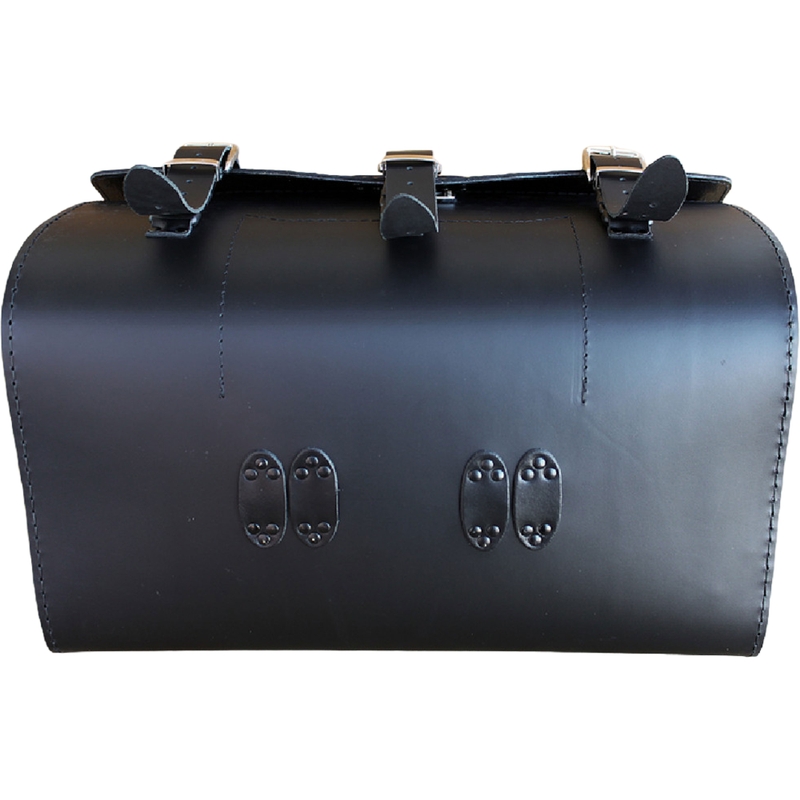 Valigia in pelle per moto con lucchetto RSA K451 nera