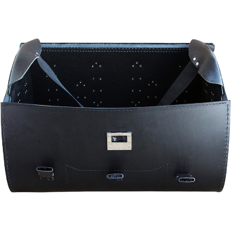 Valigia in pelle per moto con lucchetto RSA K451 nera