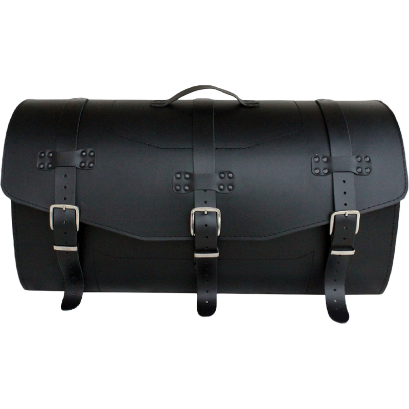 Valigia in pelle per moto con lucchetto RSA K461 nera