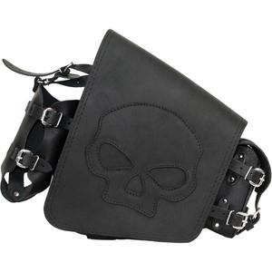Borsa da moto in pelle RSA S494 Skull HD Softail nera