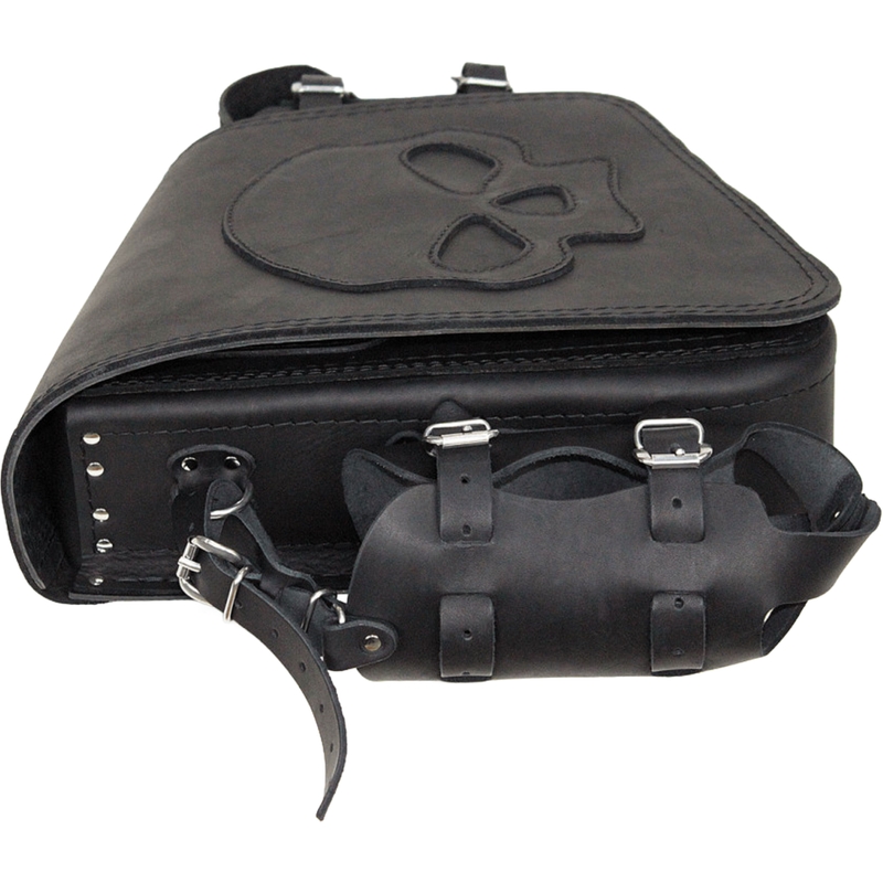 Borsa da moto in pelle RSA S494 Skull HD Softail nera