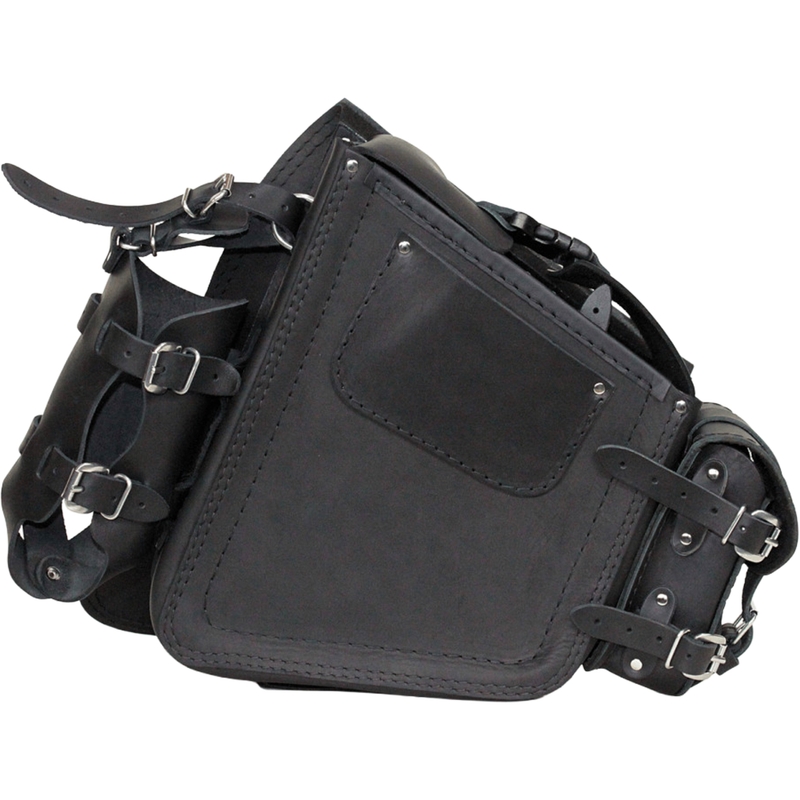 Borsa da moto in pelle RSA S494 Skull HD Softail nera