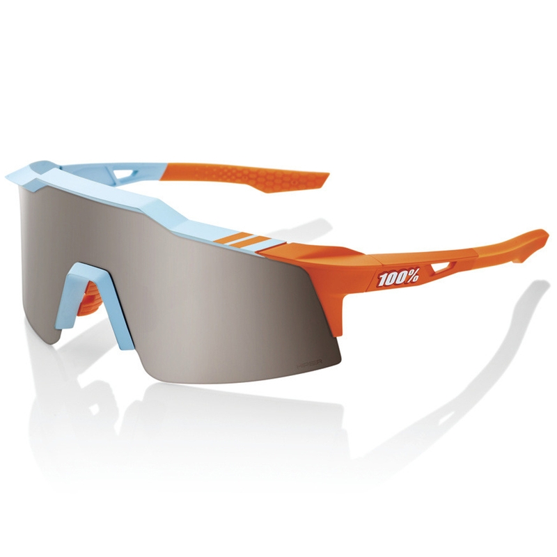 Occhiali da sole 100% SPEEDCRAFT SL Soft Tact bicolore con lenti argentate