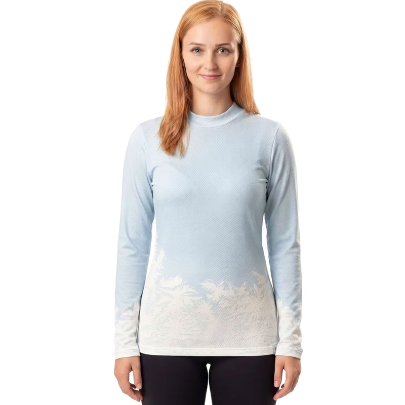 T-shirt termica da donna nanosilver® Frozen blu-bianco