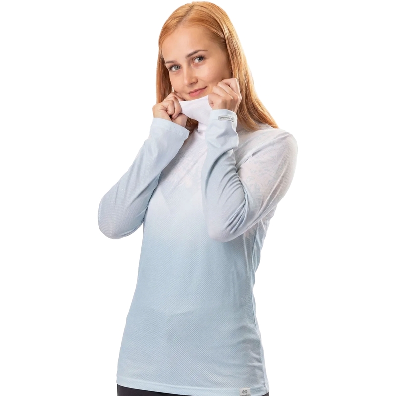 Maglietta termica da donna nanosilver® Frozen blu-bianco II
