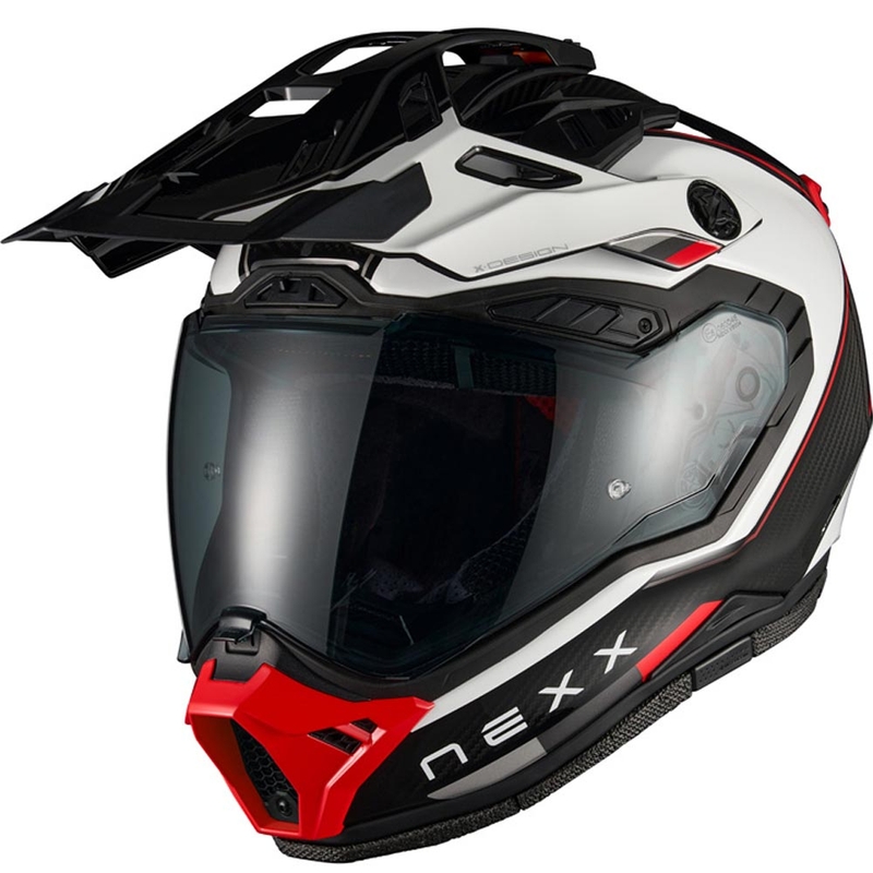 Casco da moto enduro Nexx X.Rally Raid bianco-rosso