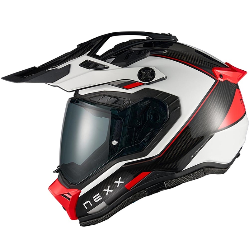 Casco da moto enduro Nexx X.Rally Raid bianco-rosso