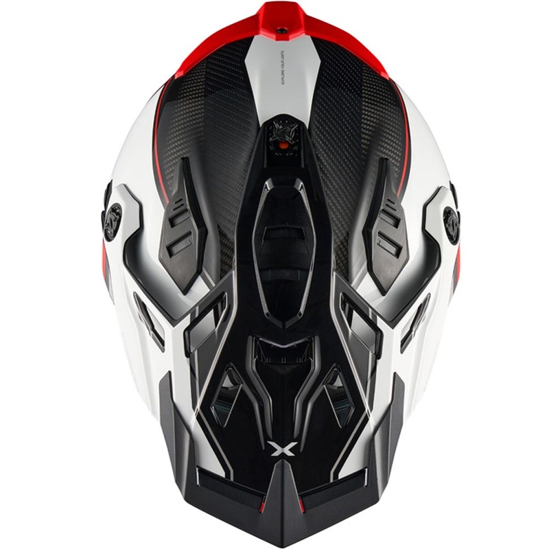 Casco da moto enduro Nexx X.Rally Raid bianco-rosso