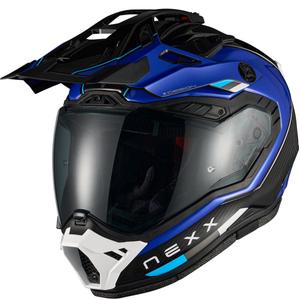 Casco da moto enduro Nexx X.Rally Raid blu-bianco
