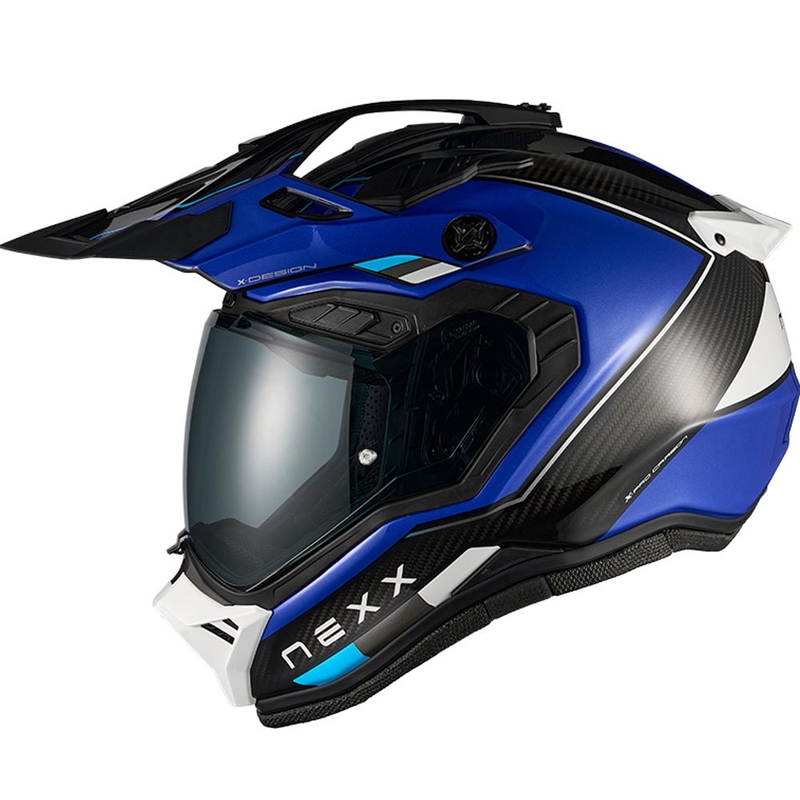 Casco da moto enduro Nexx X.Rally Raid blu-bianco