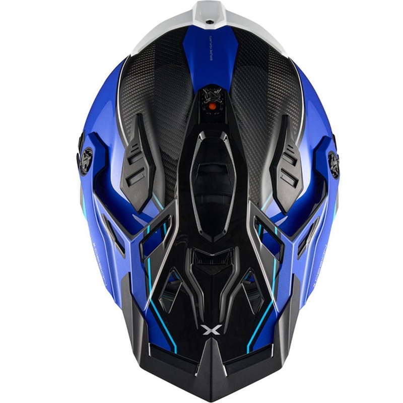 Casco da moto enduro Nexx X.Rally Raid blu-bianco