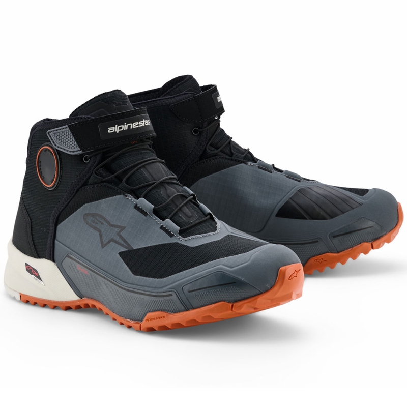 Stivali da moto Alpinestars CR-X Drystar nero-grigio scuro-arancione