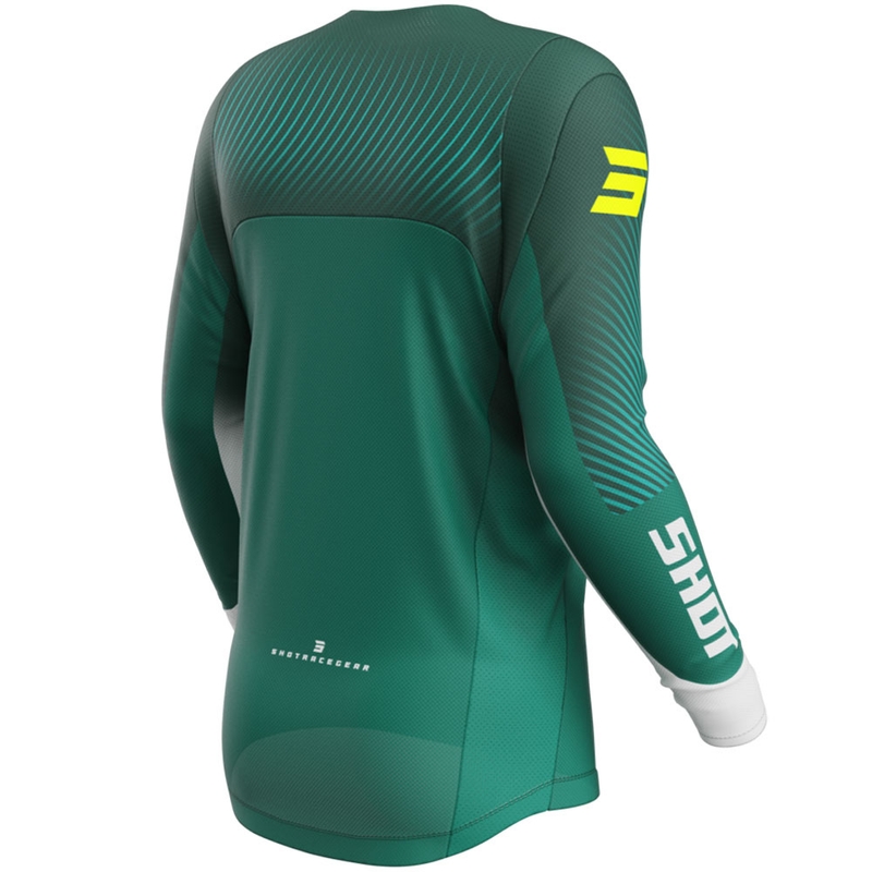 Maglia da motocross Shot Contact GP 26 verde-giallo neon