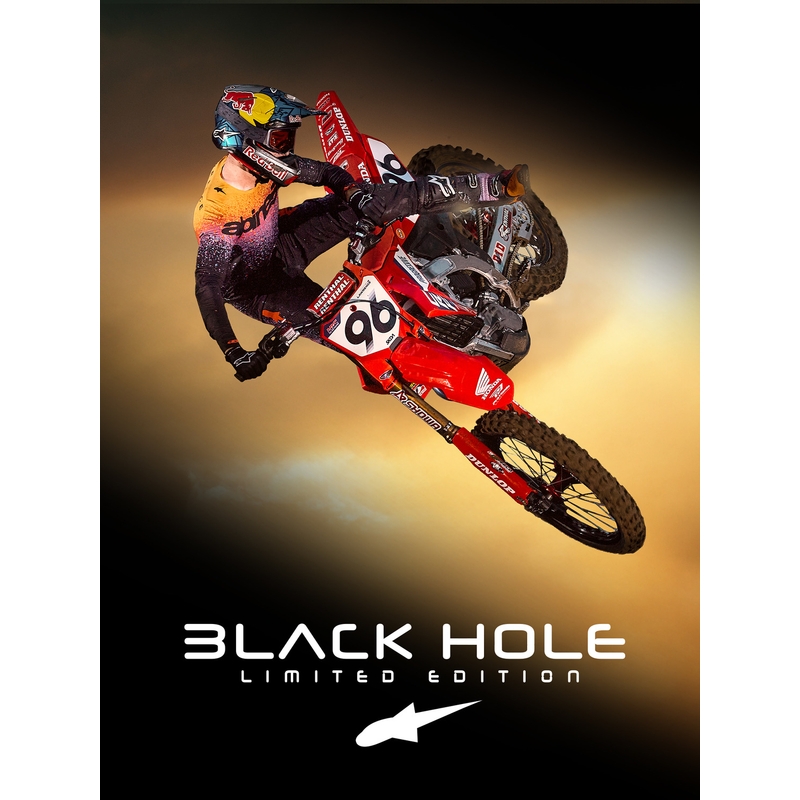 Stivali da moto Alpinestars Tech 10 Limited Edition Black Hole di colore nero