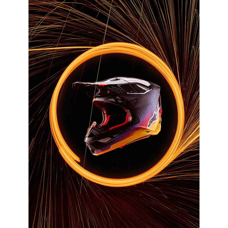 Casco da motocross Alpinestars Supertech S-M10 edizione limitata Black Hole di colore nero