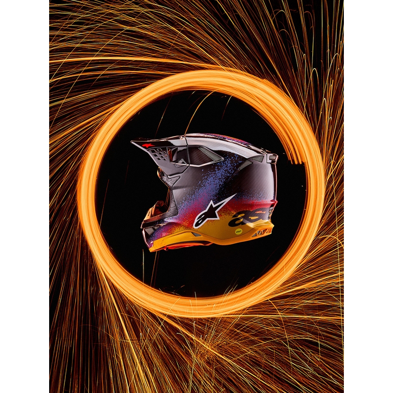 Casco da motocross Alpinestars Supertech S-M10 edizione limitata Black Hole di colore nero