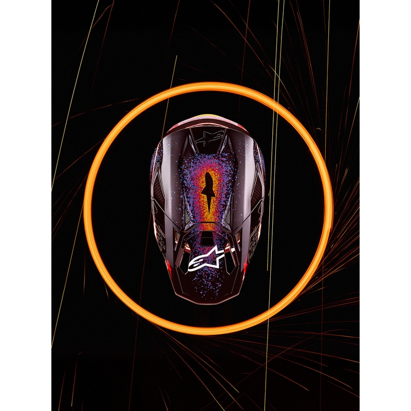 Casco da motocross Alpinestars Supertech S-M10 edizione limitata Black Hole di colore nero