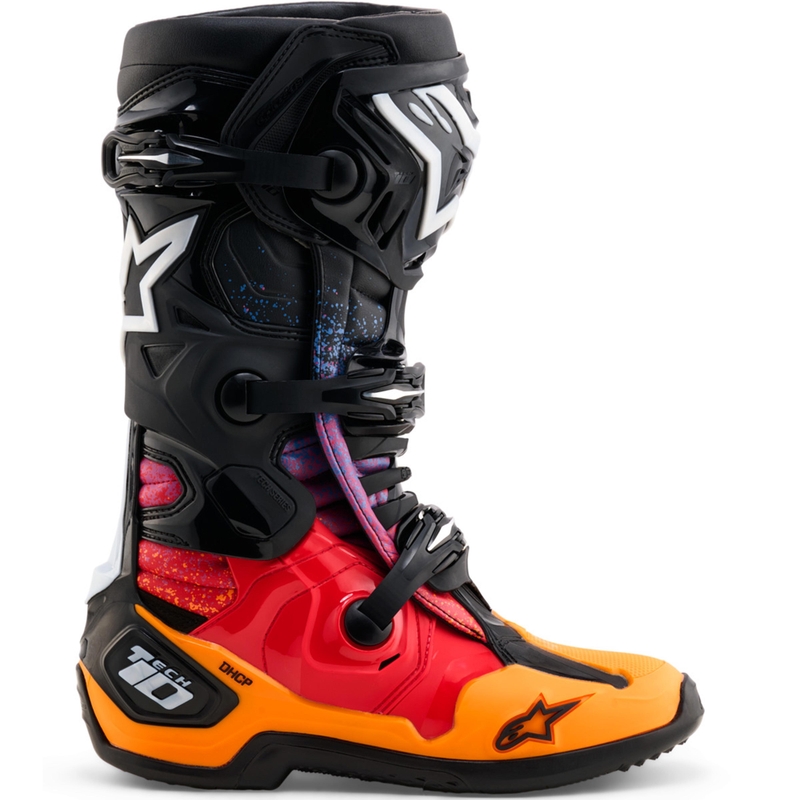 Stivali da moto Alpinestars Tech 10 Limited Edition Black Hole di colore nero