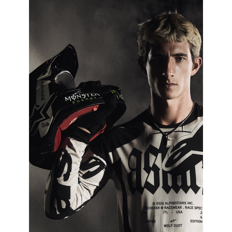 Maglia da motocross Alpinestars Techstar edizione limitata Wolf Dust sabbia-nero
