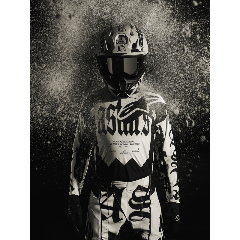 Casco da motocross Alpinestars Supertech S-M7 edizione limitata Wolf Dust sabbia-nero