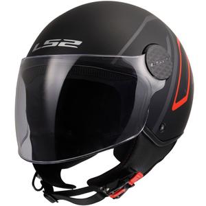 Casco moto jet LS2 OF558 Sphere Lux II Minimum nero-rosso