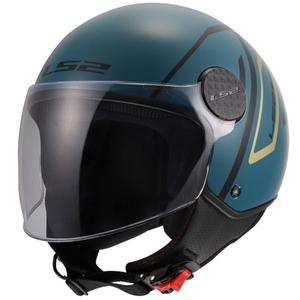 Casco moto jet LS2 OF558 Sphere Lux II Minimum blu scuro-verde
