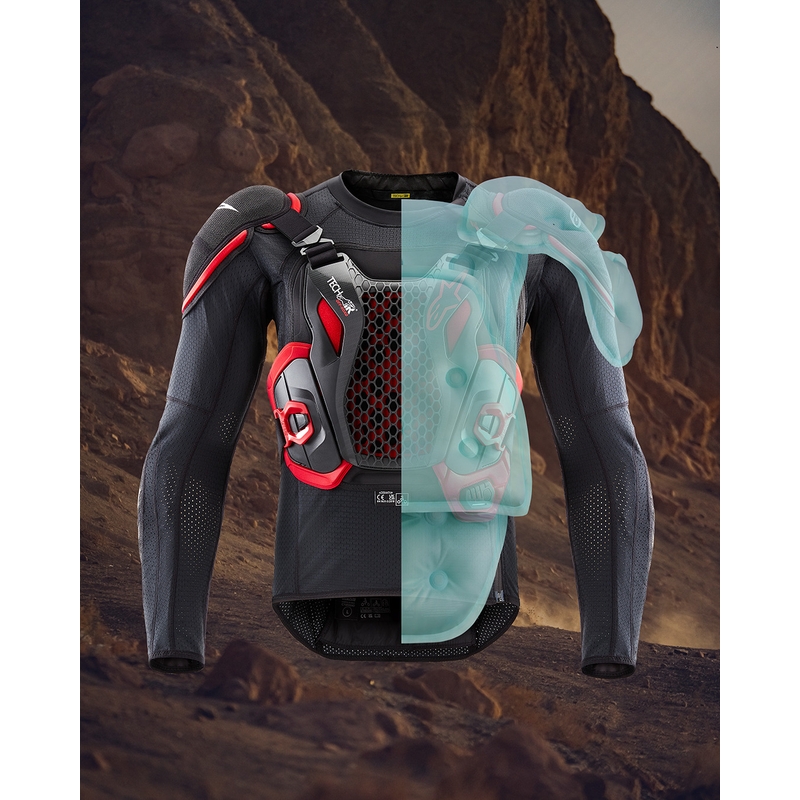 Gilet airbag per moto Alpinestars TECH-AIR®OFF-ROAD system nero-rosso