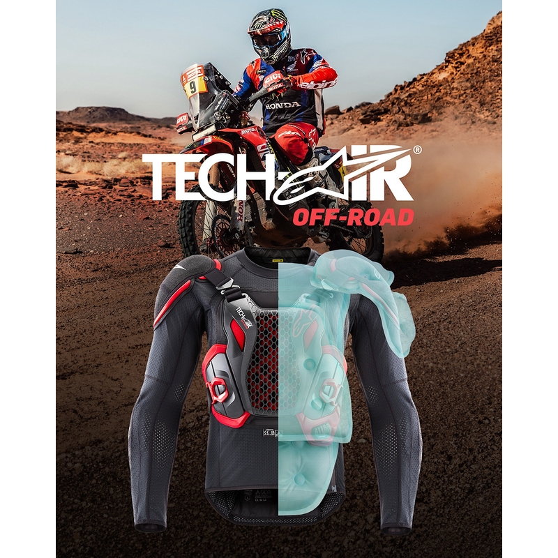 Gilet airbag per moto Alpinestars TECH-AIR®OFF-ROAD system nero-rosso