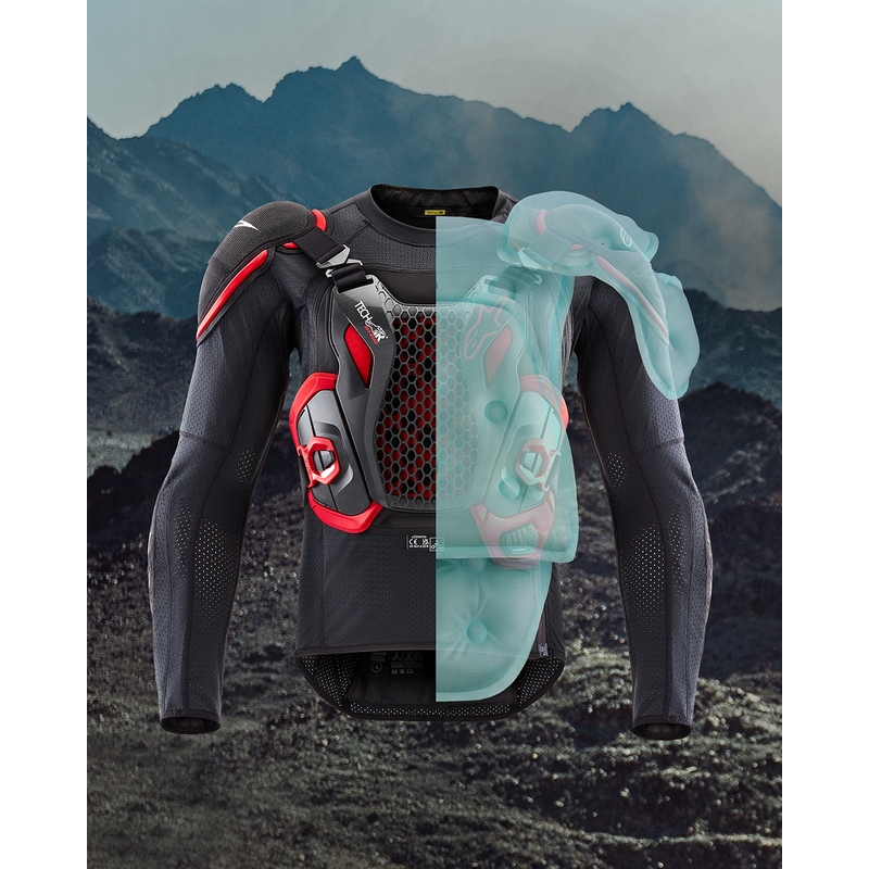 Gilet airbag per moto Alpinestars TECH-AIR®OFF-ROAD system nero-rosso