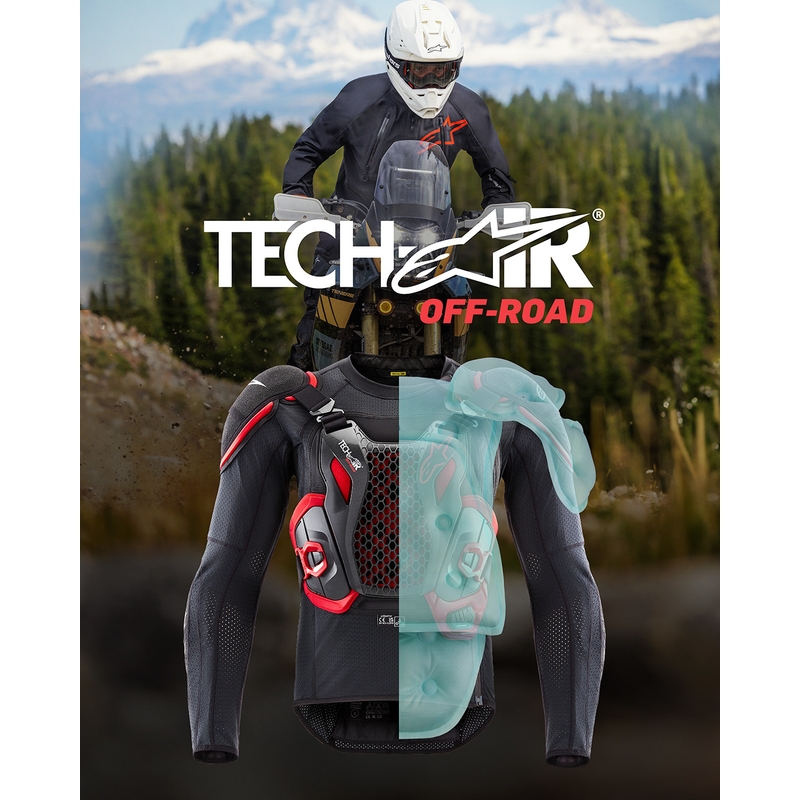 Gilet airbag per moto Alpinestars TECH-AIR®OFF-ROAD system nero-rosso