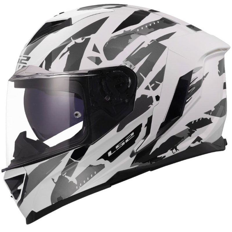 Casco integrale da moto LS2 FF818 Storm III Kaos bianco-grigio