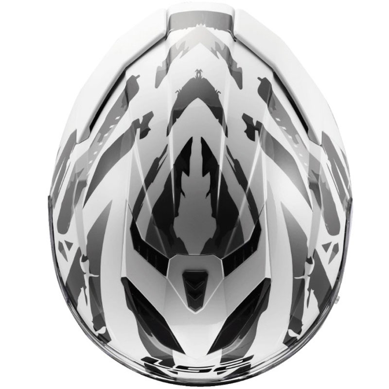 Casco integrale da moto LS2 FF818 Storm III Kaos bianco-grigio