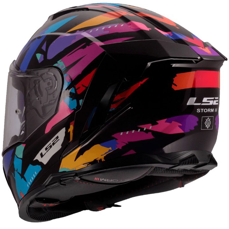 Casco integrale da moto LS2 FF818 Storm III Kaos Nero-Viola-Blu