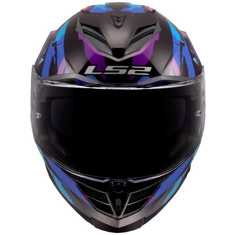 Casco integrale da moto LS2 FF818 Storm III Kaos Nero-Viola-Blu