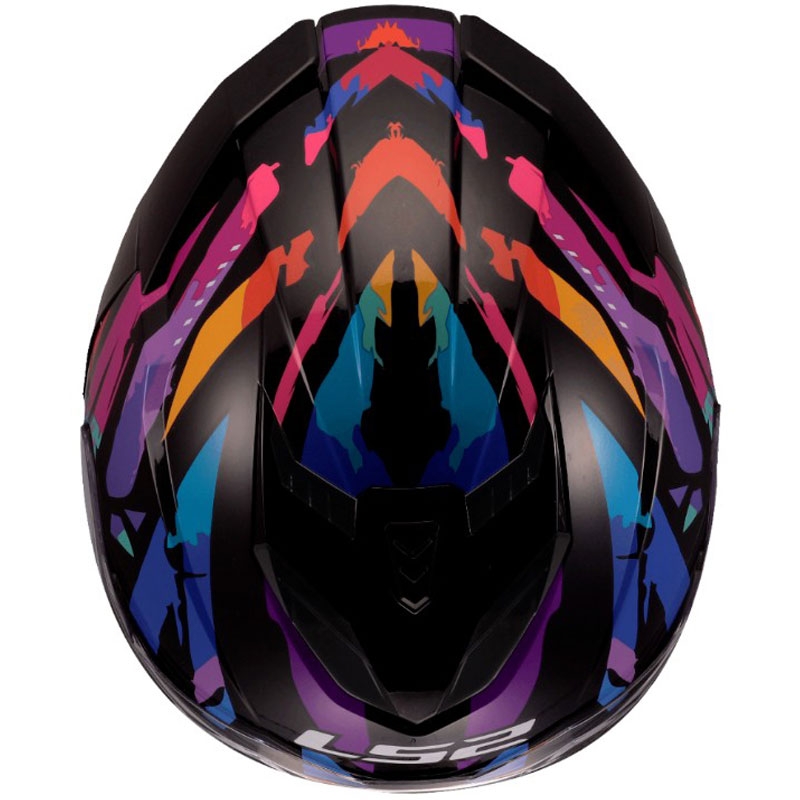 Casco integrale da moto LS2 FF818 Storm III Kaos Nero-Viola-Blu