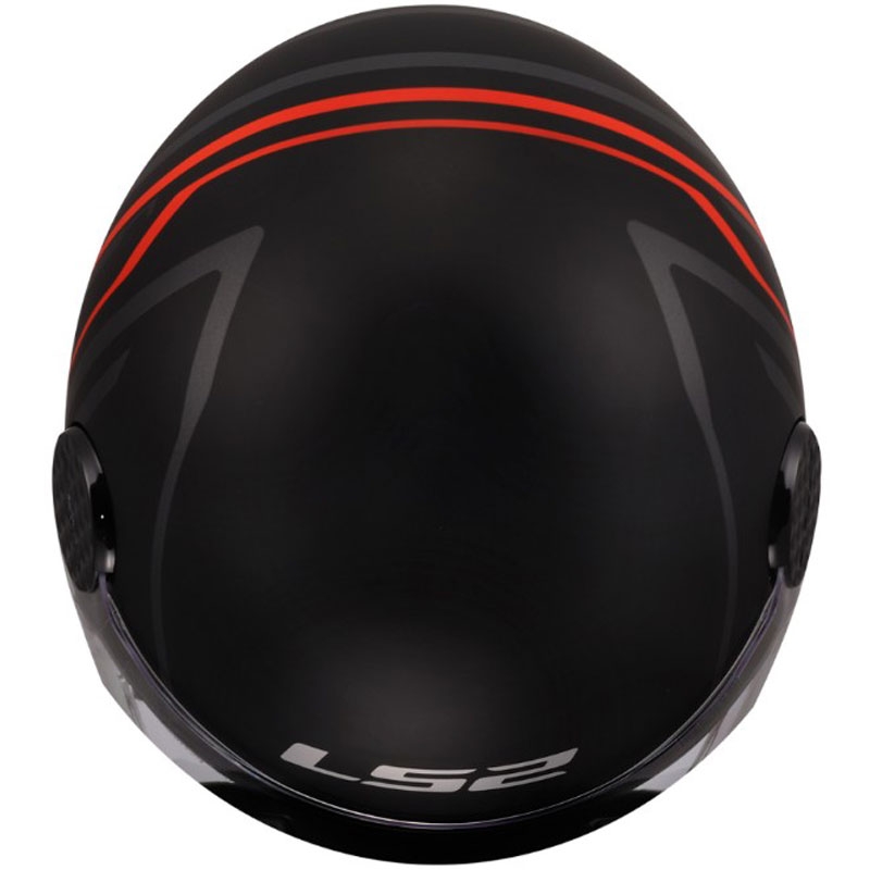 Casco moto jet LS2 OF558 Sphere Lux II Minimum nero-rosso