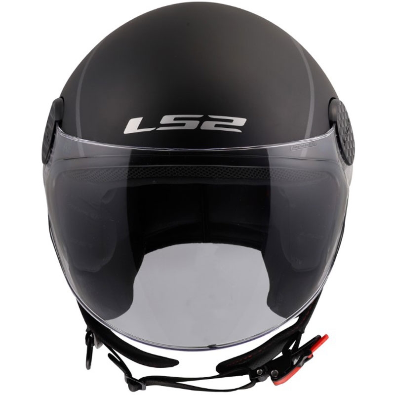 Casco moto jet LS2 OF558 Sphere Lux II Minimum nero-rosso