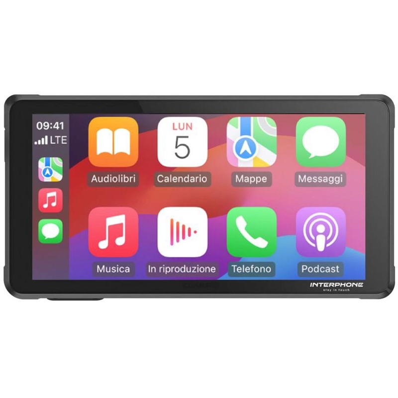 Schermo mirror per telefono da moto con vetro protettivo Interphone RideSync nero