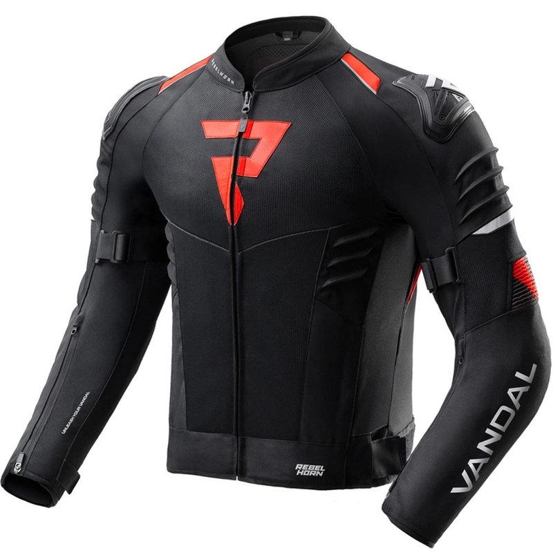 Giacca da moto Rebelhorn Vandal 2 Air nera-rossa