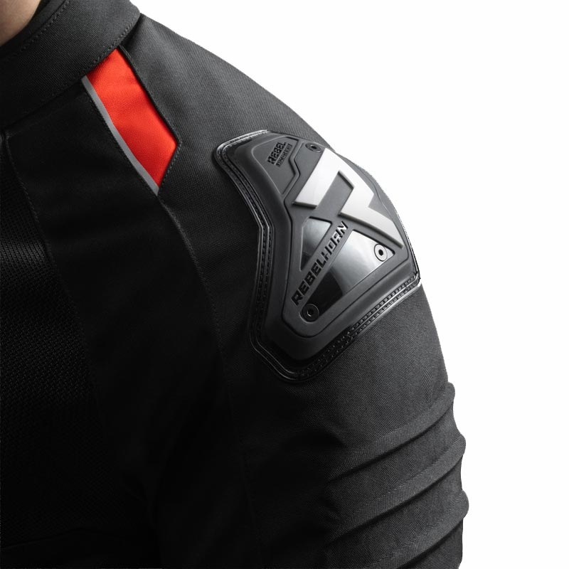 Giacca da moto Rebelhorn Vandal 2 Air nera-rossa