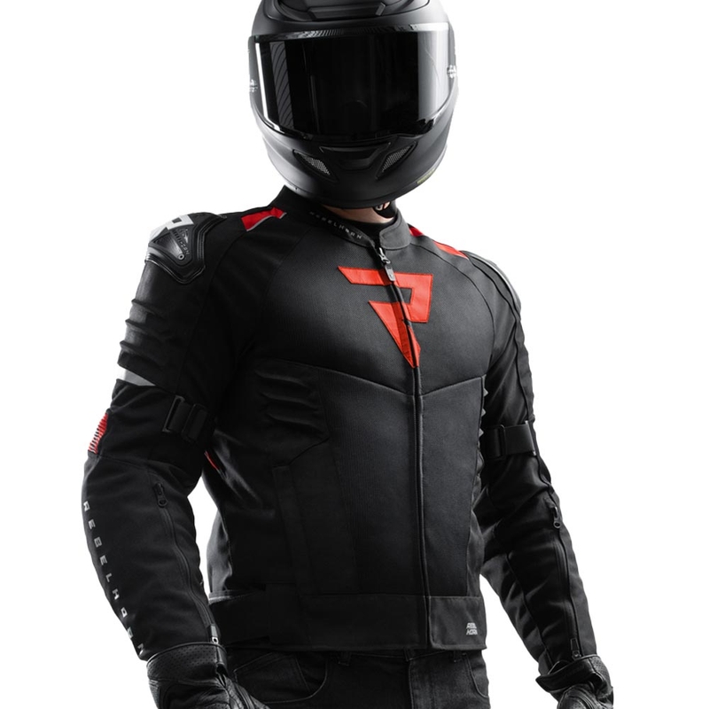 Giacca da moto Rebelhorn Vandal 2 Air nera-rossa