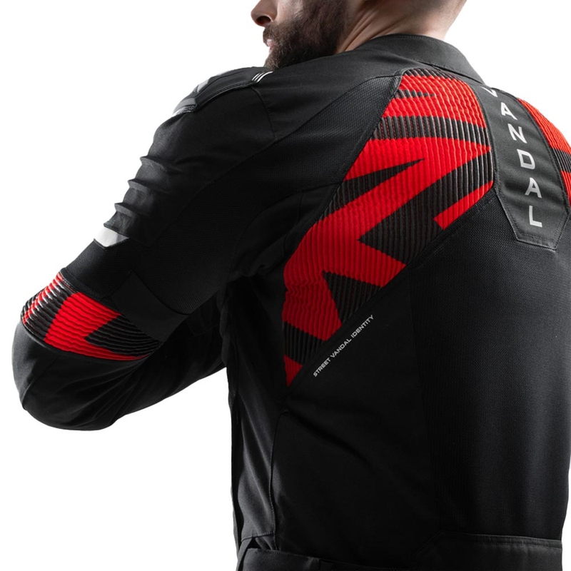 Giacca da moto Rebelhorn Vandal 2 Air nera-rossa