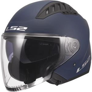 Casco da moto jet LS2 OF600 Copter II Solid blu opaco