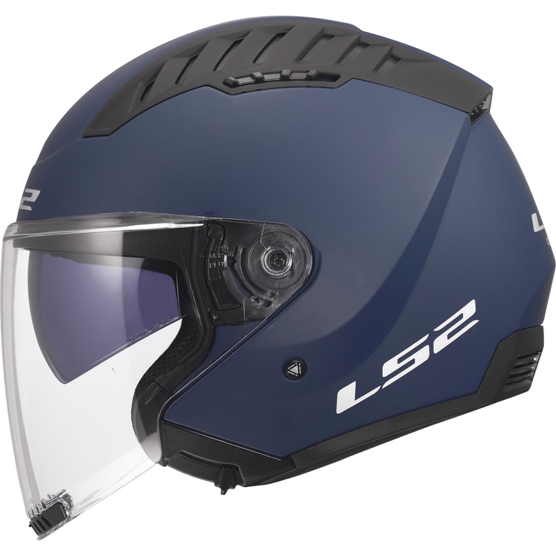 Casco da moto jet LS2 OF600 Copter II Solid blu opaco