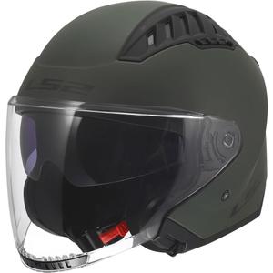 Casco da moto jet LS2 OF600 Copter II Solid verde militare opaco