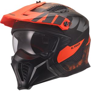 Casco da moto trial LS2 OF606 Drifter Gas grigio-arancio opaco