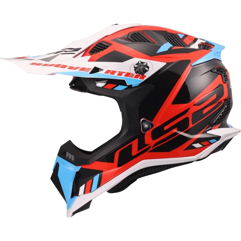 Casco da motocross LS2 MX700 Subverter Evo II Stomp bianco-blu-rosso lucido